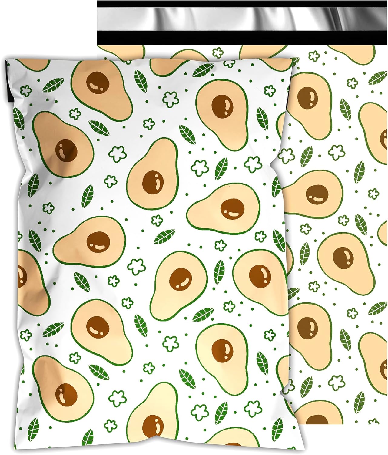 Poly Mailers 10x13 Inch 25 Pcs - Avocado printed Shipping Bags, 2.4mil Thickness, Waterproof and Tear Resistant Mailing Envelopes, Self-Sealing Packaging Bags for Small Business