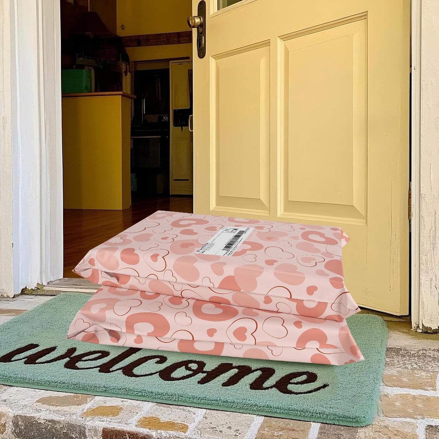 Pink Heart Poly Mailer 10x13 Inch 100 Pcs, Waterproof Shipping Bags for Clothing, Tear-Resistant Mailier Bags, Strong Mailing Bags with Self-Seal