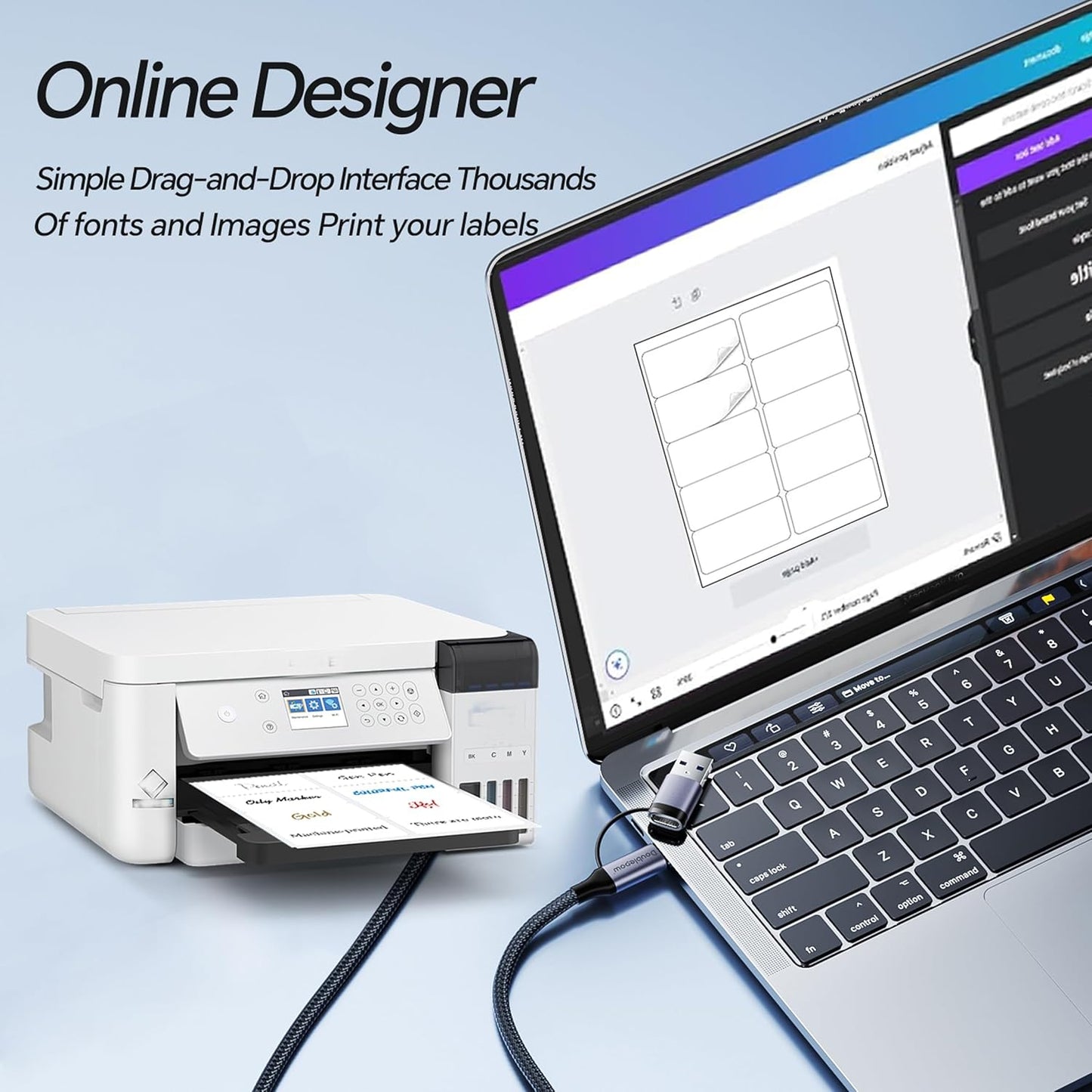 1000 White 4" x 2" Printable Mailing Labels, 10 UP White Shipping Address Labels Dry Quickly for Inkjet or Laser Printer