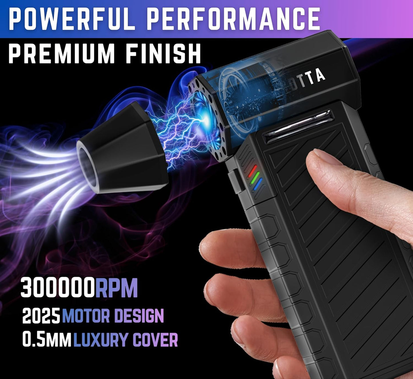 Electric Compressed Air Duster for PC, 300.000 RPM Ultra Powerful Turbo Fan Duster for Electronics, Mini Jet Fan for Computer Cleaning, Cordless Air Blower for Car & Home, Best Tech Gifts for Men