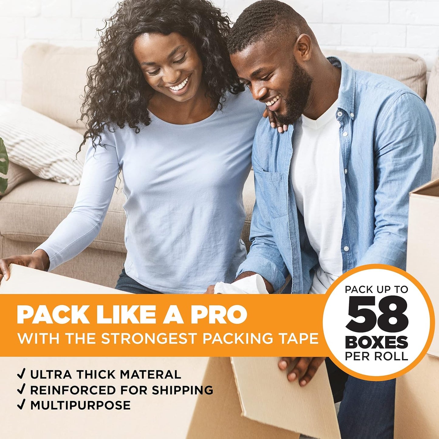 Tape King Clear Packing Tape - XL 110 Yards Per Roll (6 Rolls) - 1.88 Inch Wide Stronger & Thicker 2.7mil, Heavy Duty Adhesive Industrial Depot Tape for Moving Packaging Shipping, Office & Storage