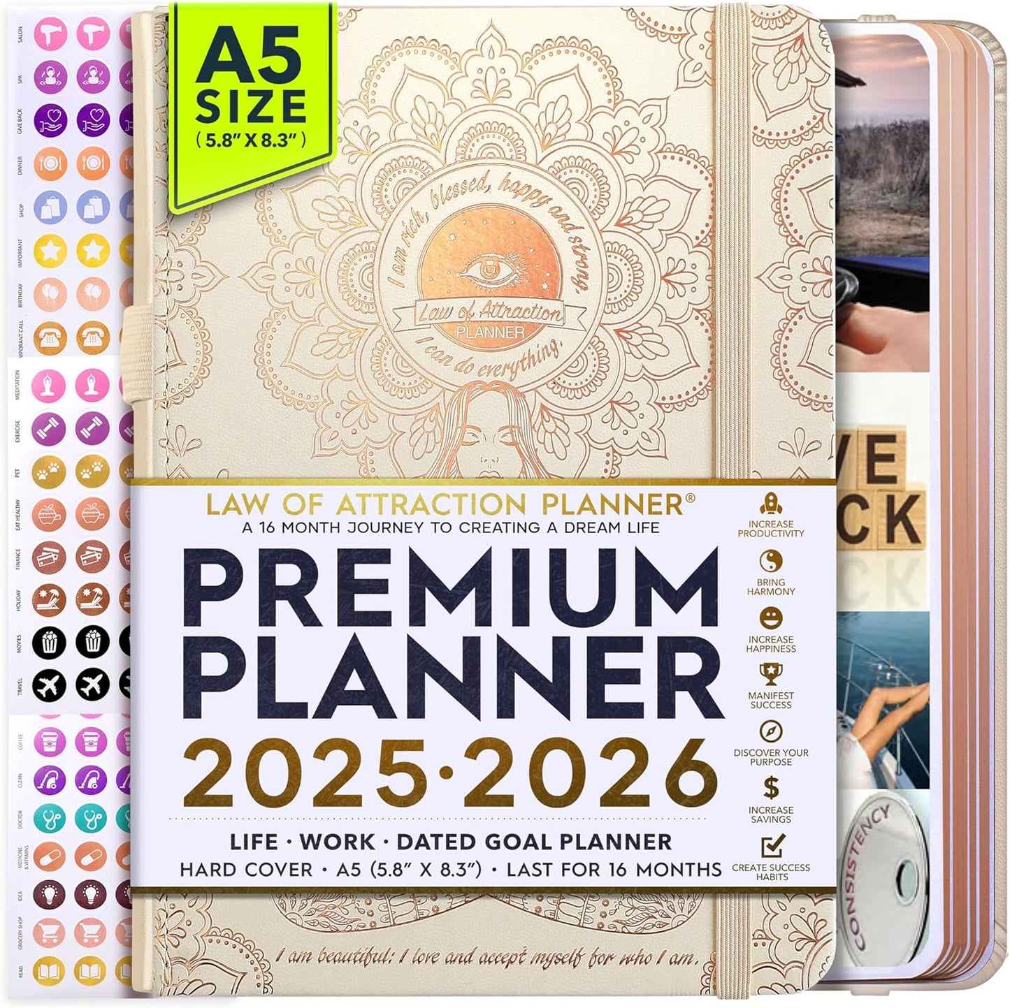 2025-2026 Planner Weekly and Monthly | 16-Month Life Planner to Increase Focus & Productivity | Reduce Overwhelm & Achieve Your Biggest Goals | Include Gift Box & Stickers | Sep 2025-Dec 2026