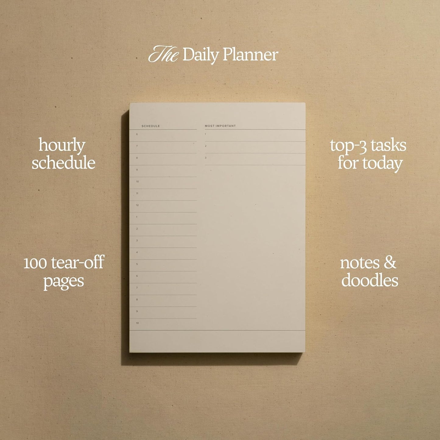 Daily and Weekly To-Do List Notepad – Desk Pad for Work and Study, Gold, 8x6 Inches