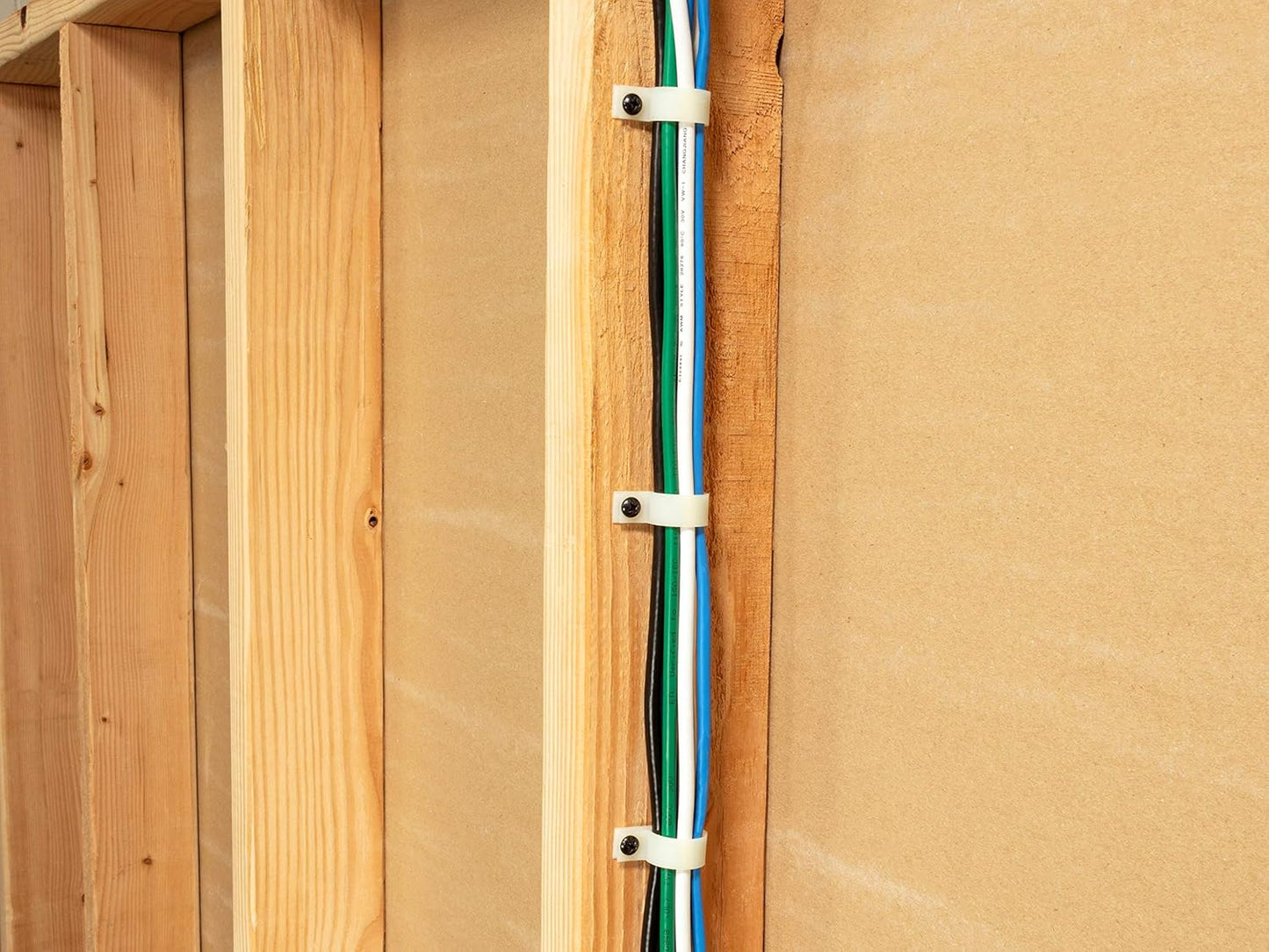 Secure 3/16 Inch Standard R Type Natural Nylon Screw Mount Cable Clamp for Wire Management - 100 Pack