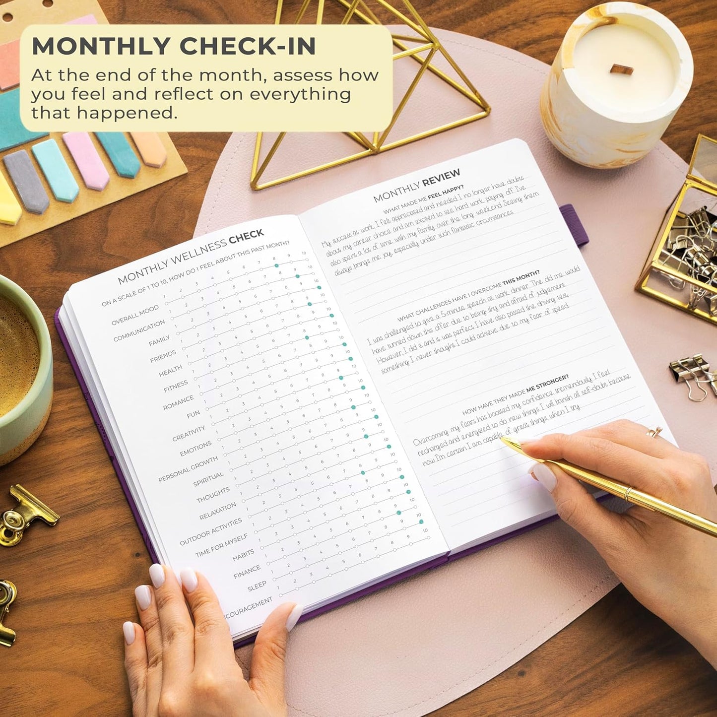 Clever Fox Gratitude Journal – Happiness, Positivity & Affirmation Daily Journal – Inspirational Daily Notebook – 3 Months, A5 (Purple)