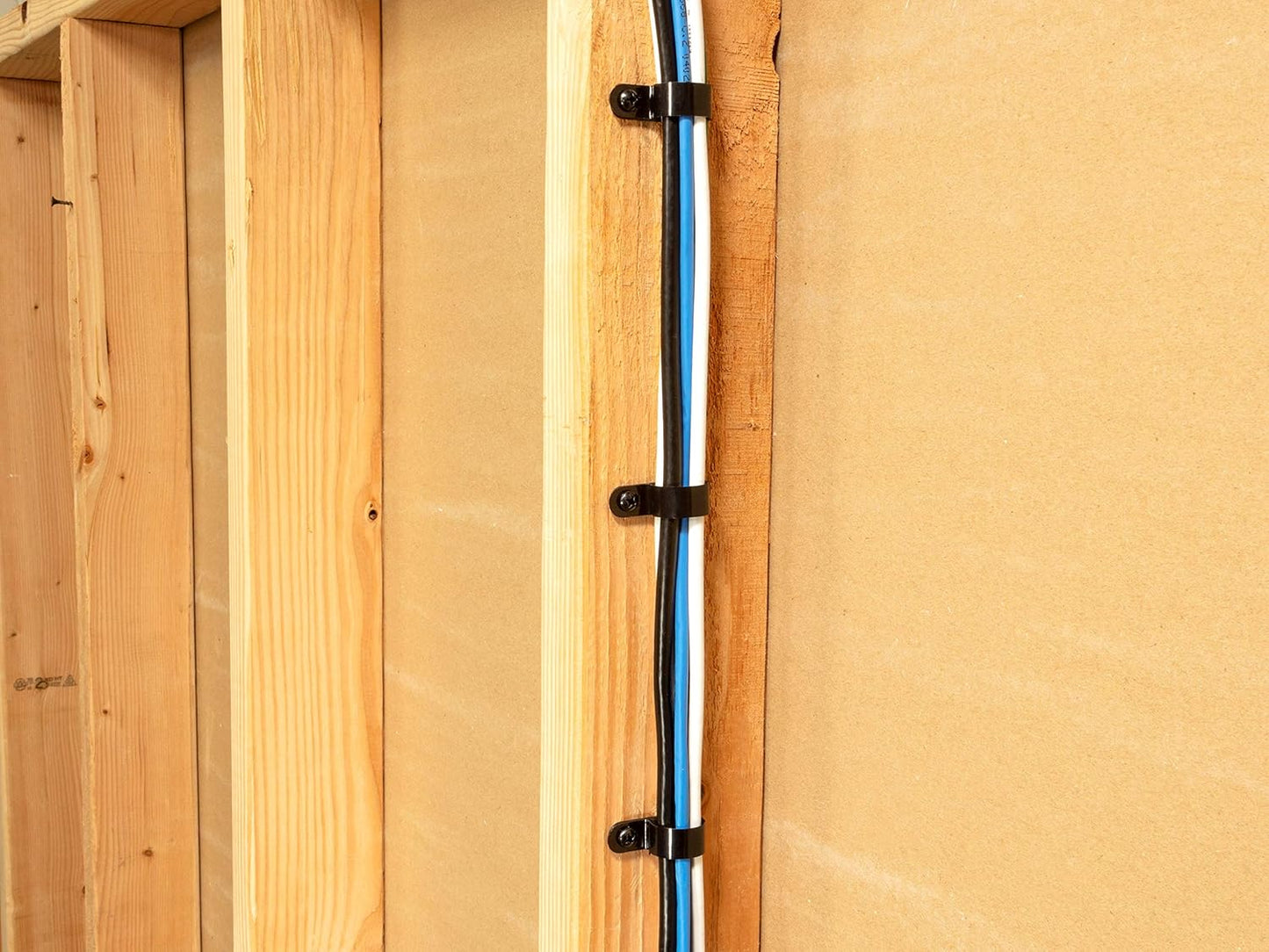 Secure 3/8 Inch Premium R Type UV Black Nylon Screw Mount Cable Clamp for Wire Management - 100 Pack