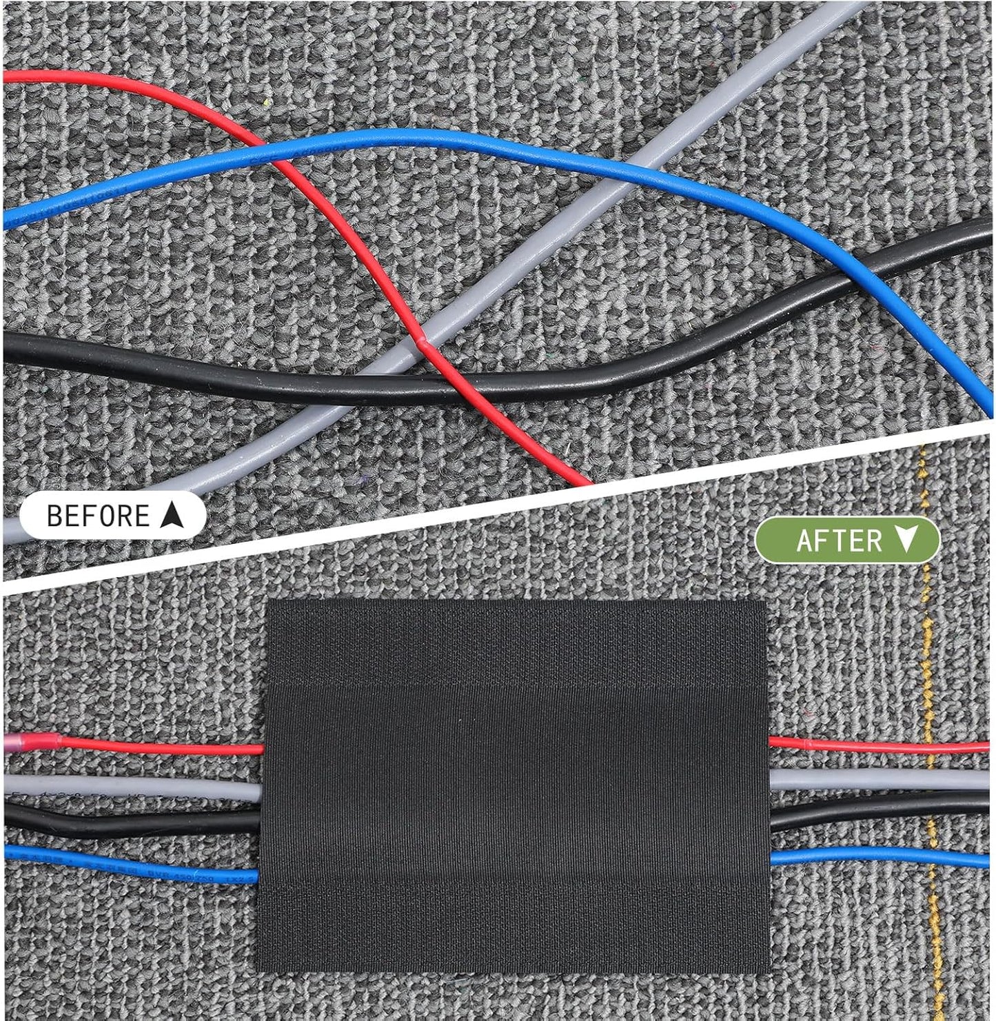 WILLBOND Carpet Cord Cover Cable Grip Floor Cover Cable Protector Management Only for Commercial Office Carpet(Black,196.85 ft)