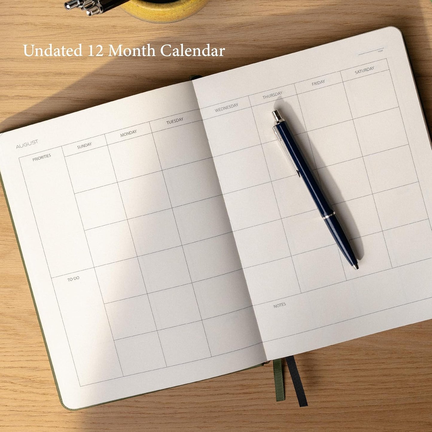 Anecdote 2026 Planner: 52 Week Daily Planner, Yearly, Monthly & Weekly Workflow for Planning Your Success – Vegan Leather Hardcover, Start Anytime & Achieve your Goals - Dutch Blue