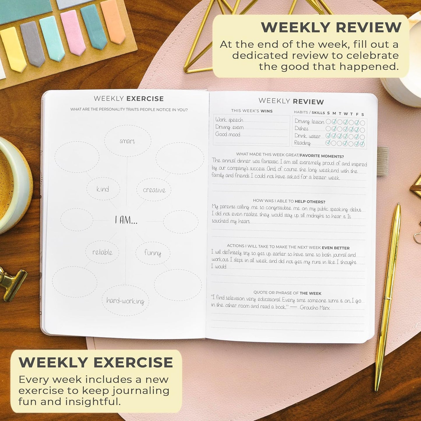 Clever Fox Gratitude Journal – Happiness, Positivity & Affirmation Daily Journal – Inspirational Daily Notebook – 3 Months, A5 (Pearl)