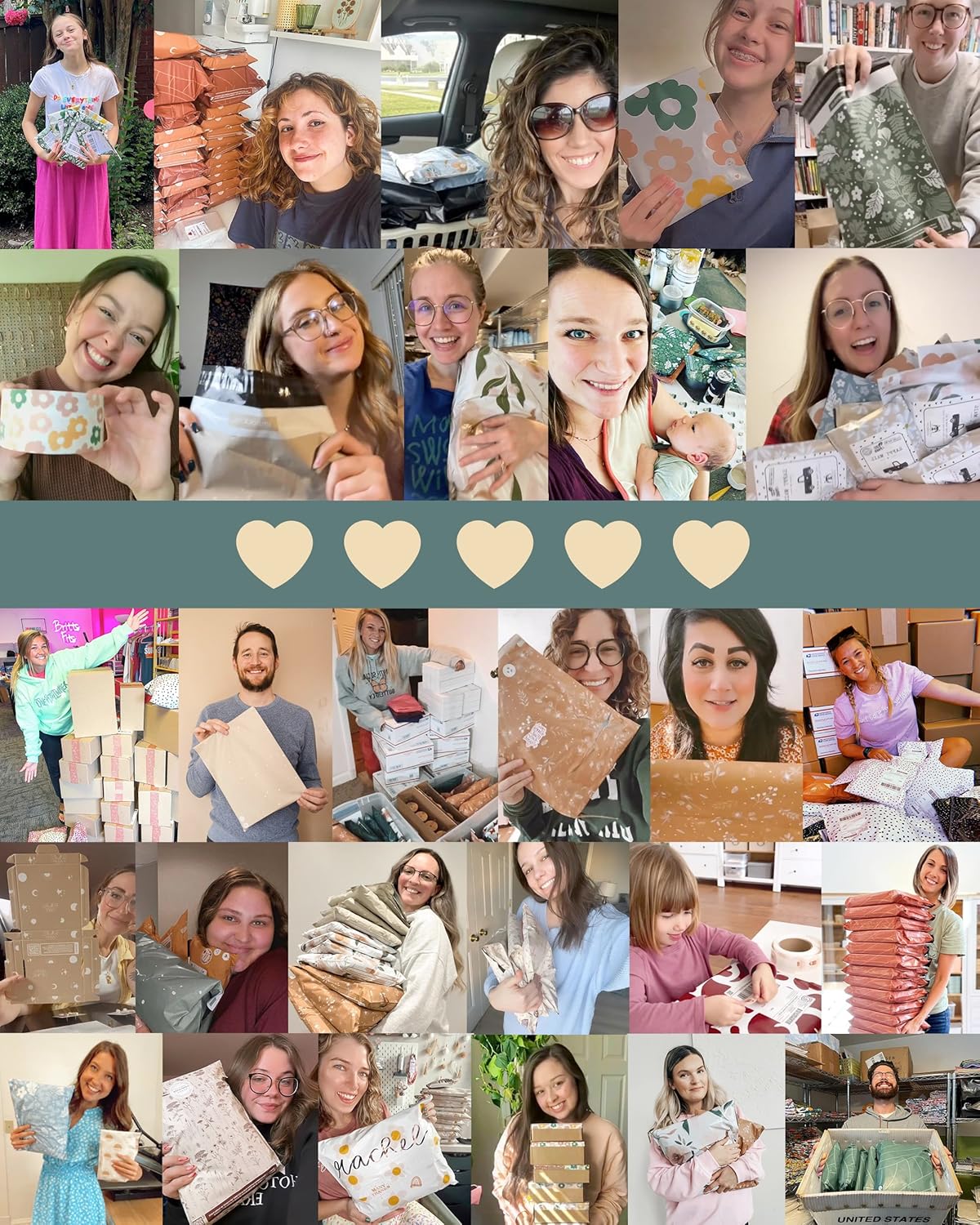 Impack Biodegradable Mailers - Flat Shipping Bag, Waterproof-Printed Mailing Bags-Thick Mailing Envelope for Accessories & Clothing, Self Sealing Envelope (Christmas Trees 25pack, 10x13 Inch)