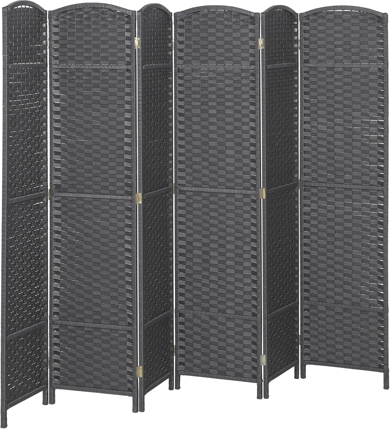 HOMCOM Room Divider, 6 Panel Folding Privacy Screen, 5.6' Tall Freestanding Wall Partition for Home Office, Bedroom, Charcoal Gray